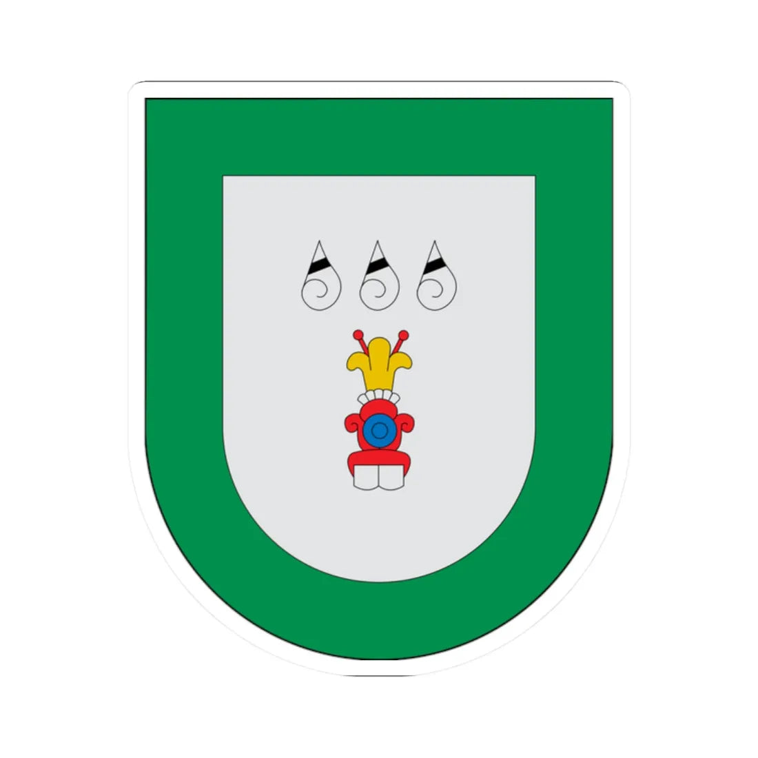 Escudo Chila de las Flores (Mexico) (Coat of Arms) STICKER Vinyl Kiss-Cut Decal 2 Inch White - The Sticker Space