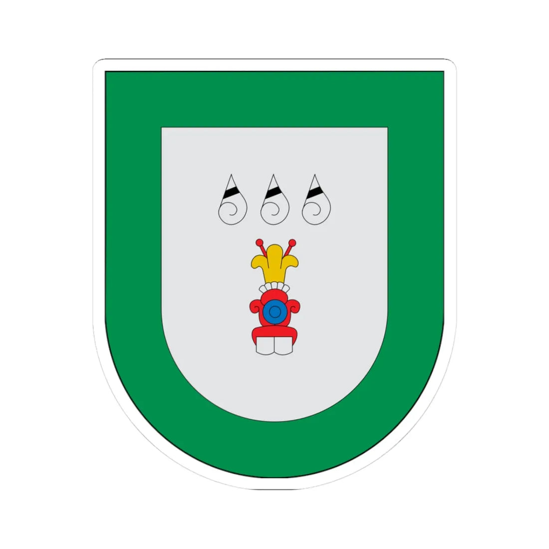 Escudo Chila de las Flores (Mexico) (Coat of Arms) STICKER Vinyl Kiss-Cut Decal 3 Inch White - The Sticker Space