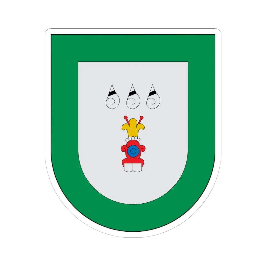 Escudo Chila de las Flores (Mexico) (Coat of Arms) STICKER Vinyl Kiss-Cut Decal 4 Inch White - The Sticker Space