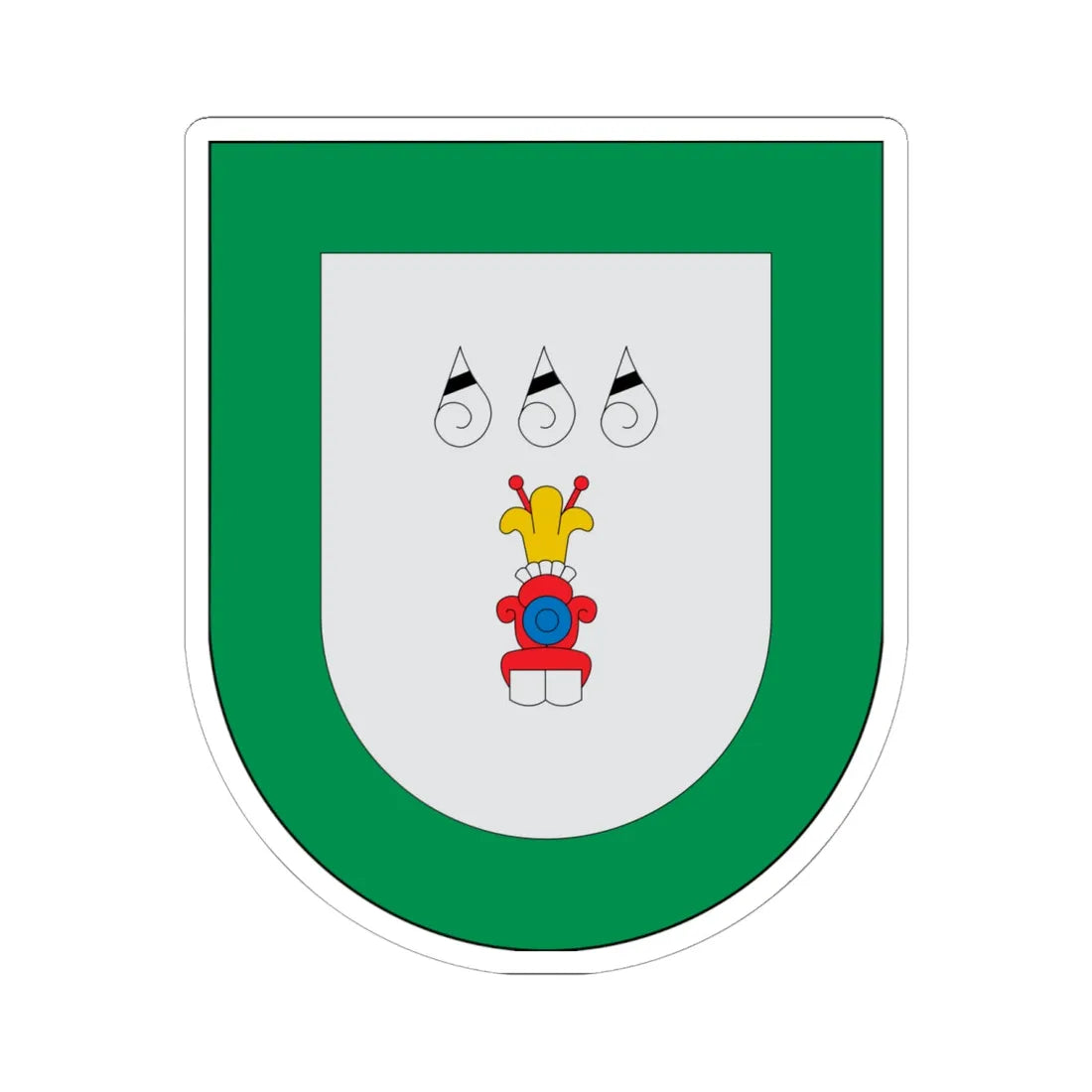 Escudo Chila de las Flores (Mexico) (Coat of Arms) STICKER Vinyl Kiss-Cut Decal 6 Inch White - The Sticker Space