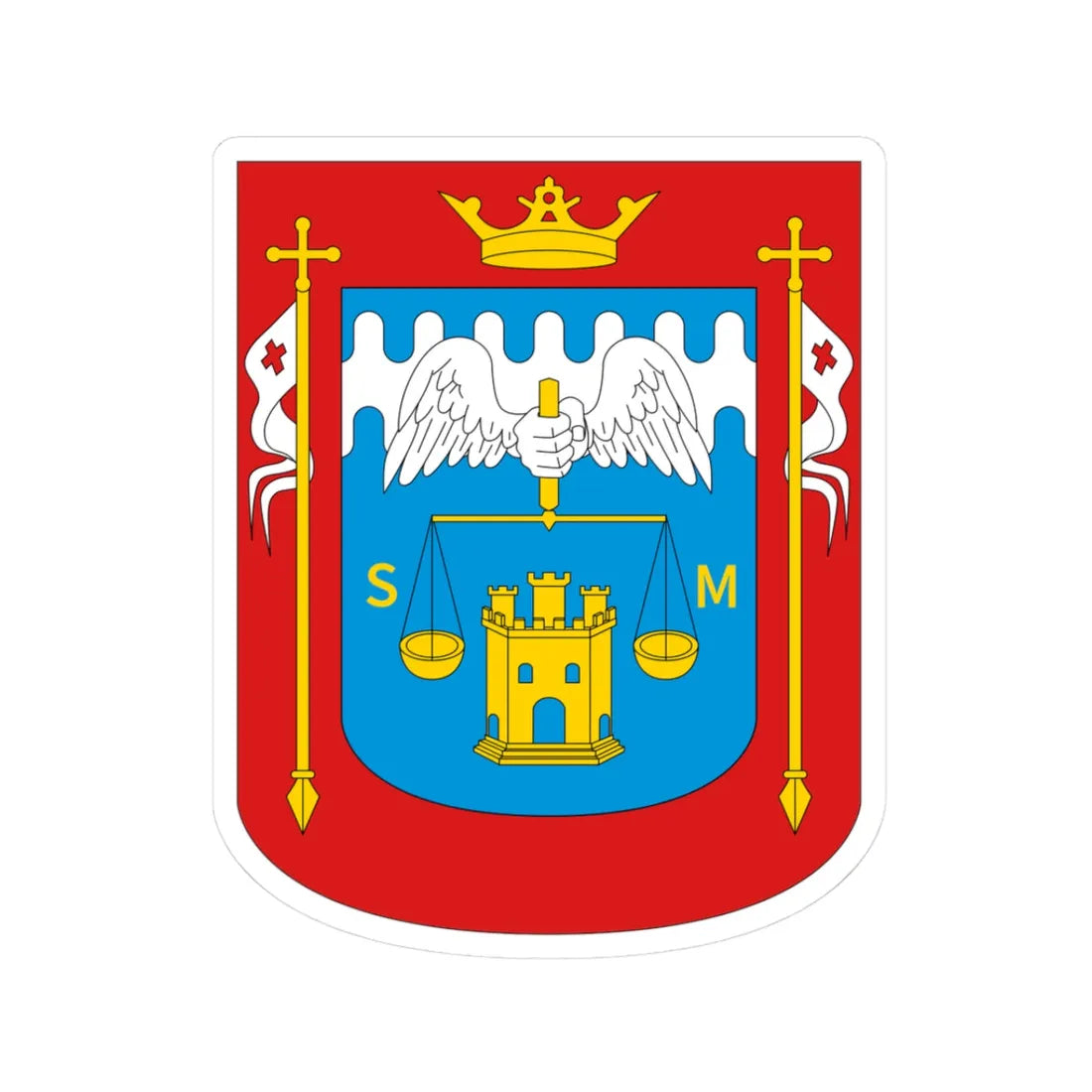 Escudo ciudad de Piura (Peru) (Coat of Arms) STICKER Vinyl Kiss-Cut Decal 3 Inch White - The Sticker Space