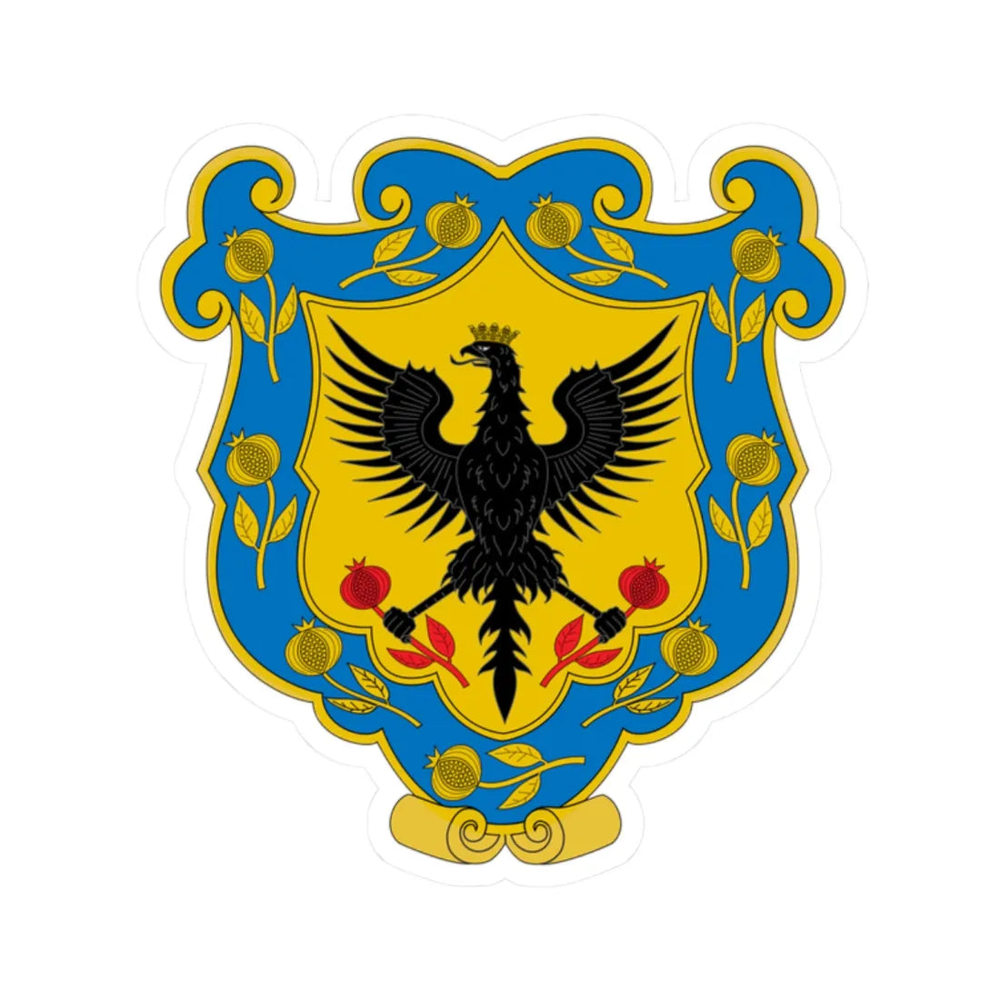 Escudo Colonial de Bogotá (Colombia) (Coat of Arms) STICKER Vinyl Kiss-Cut Decal 2 Inch White - The Sticker Space