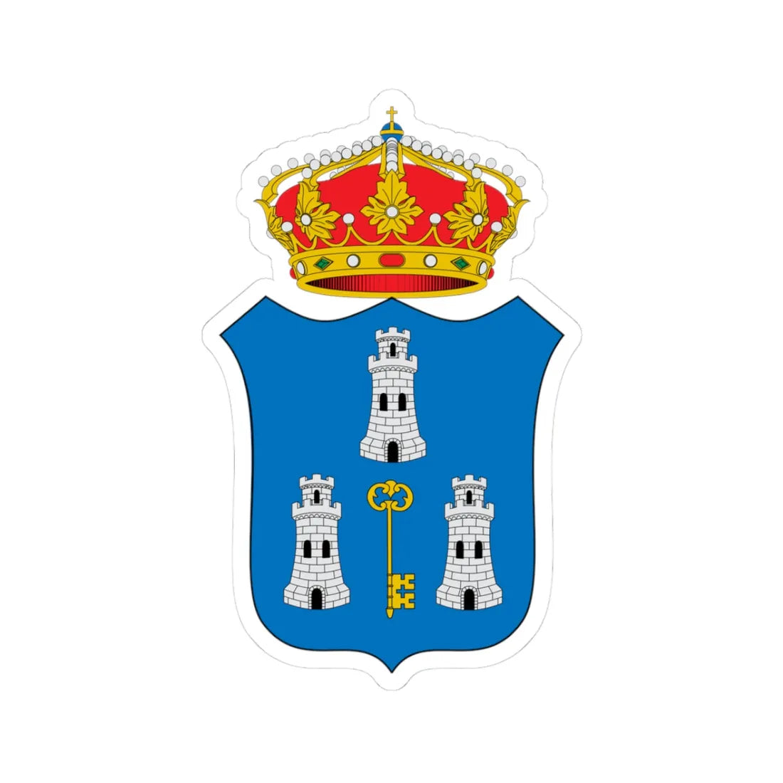 Escudo Colonial de La Habana (Cuba) (Coat of Arms) STICKER Vinyl Kiss-Cut Decal 3 Inch White - The Sticker Space