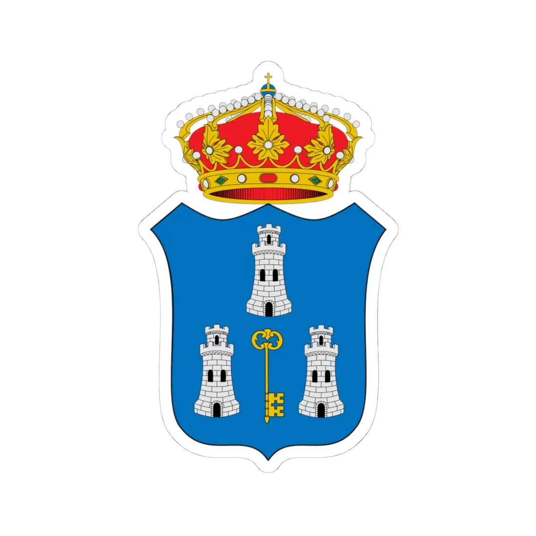 Escudo Colonial de La Habana (Cuba) (Coat of Arms) STICKER Vinyl Kiss-Cut Decal 4 Inch White - The Sticker Space