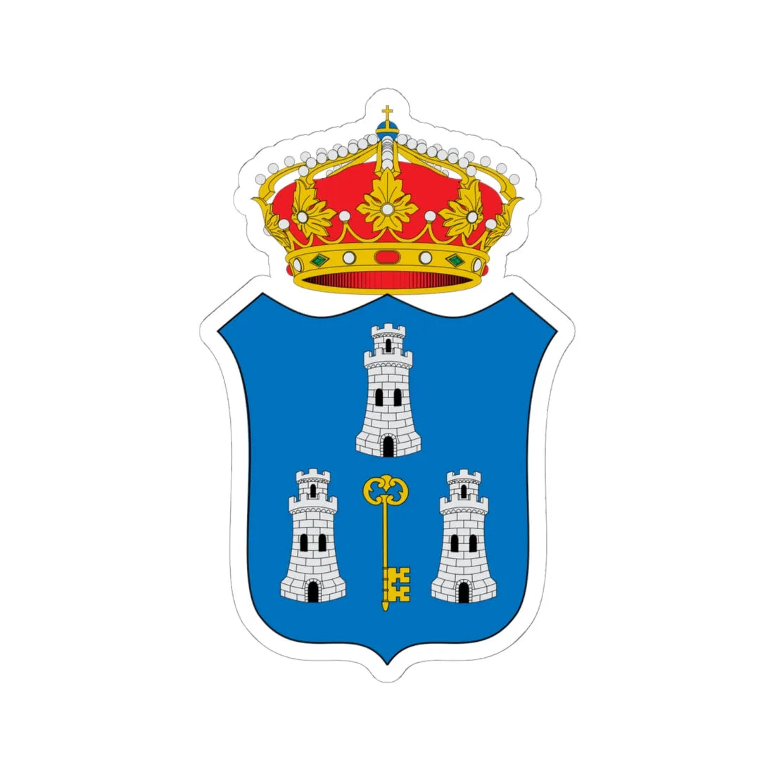 Escudo Colonial de La Habana (Cuba) (Coat of Arms) STICKER Vinyl Kiss-Cut Decal 6 Inch White - The Sticker Space