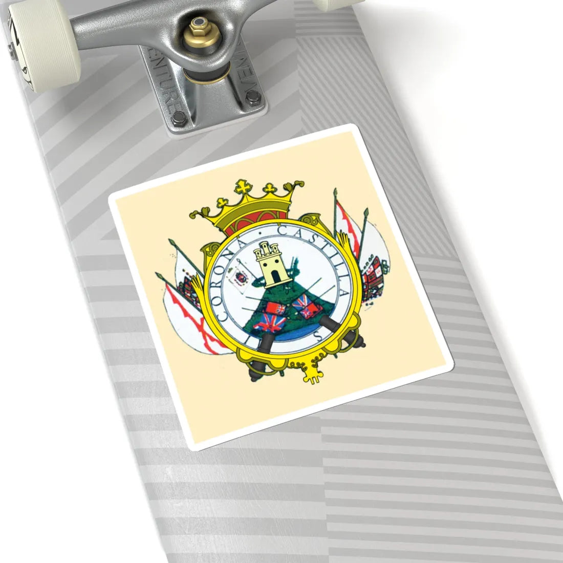 Escudo colonial de Montevideo (Equatorial Guinea) (Coat of Arms) STICKER Vinyl Kiss-Cut Decal - The Sticker Space