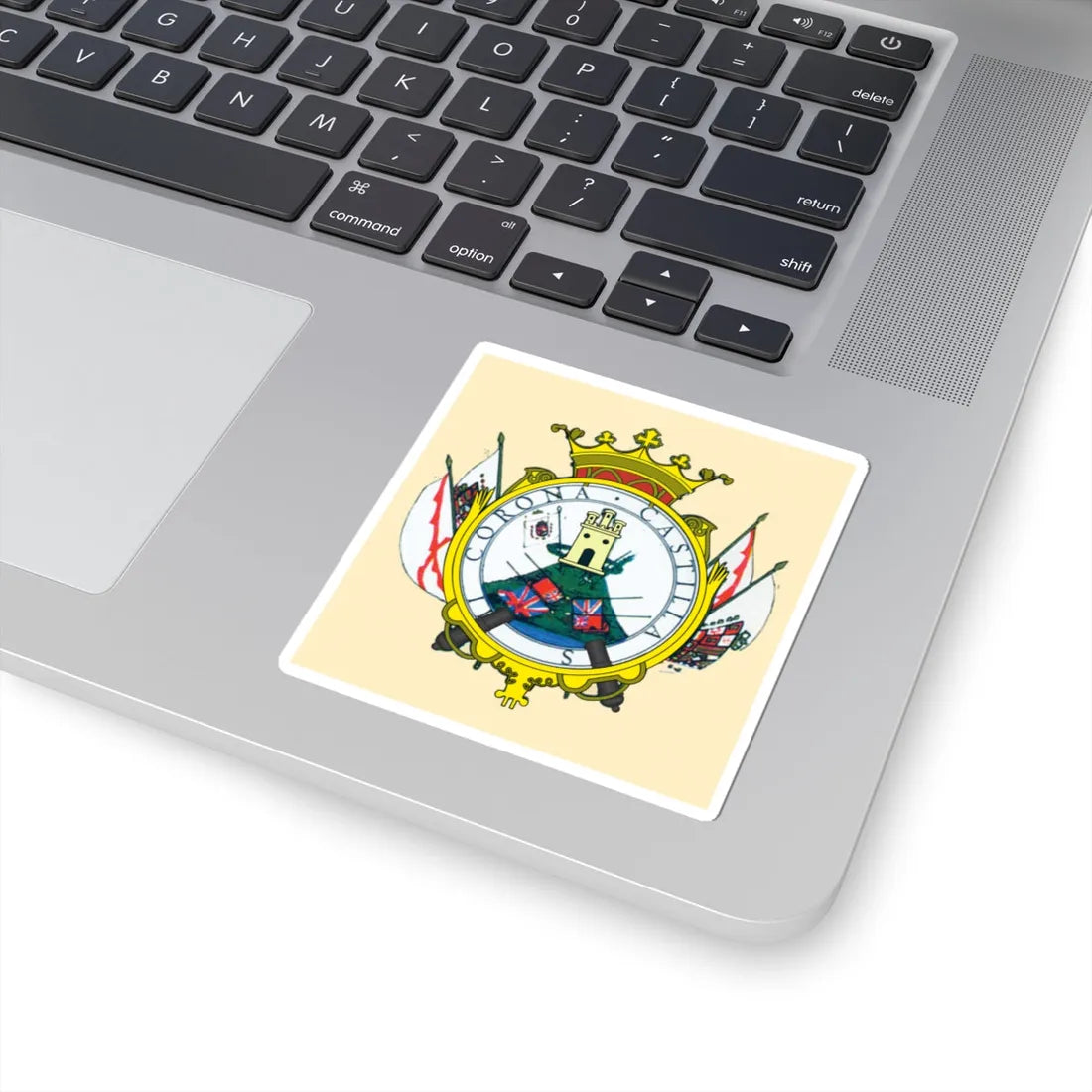 Escudo colonial de Montevideo (Equatorial Guinea) (Coat of Arms) STICKER Vinyl Kiss-Cut Decal - The Sticker Space