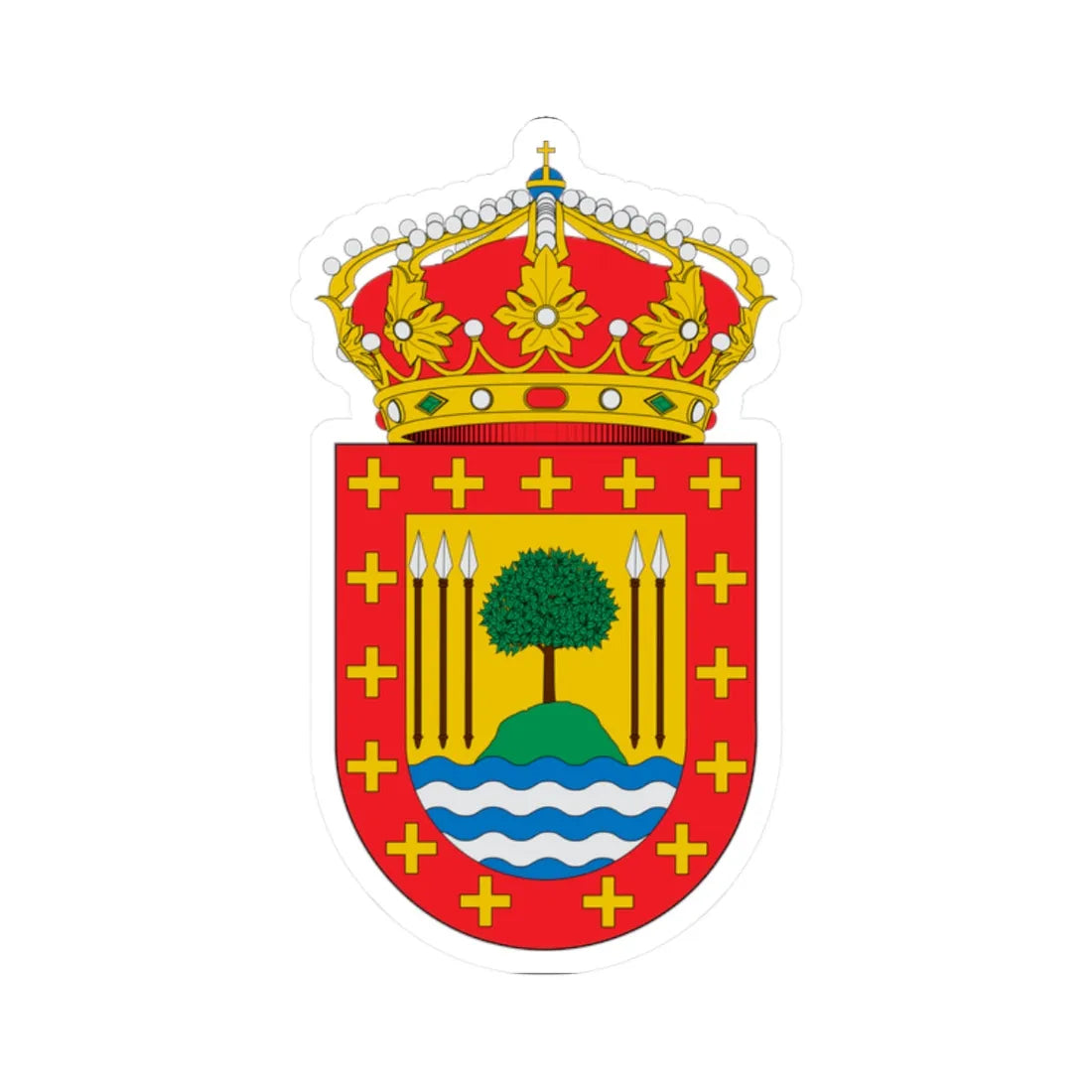 Escudo de A Baña (Spain) (Coat of Arms) STICKER Vinyl Kiss-Cut Decal 2 Inch White - The Sticker Space