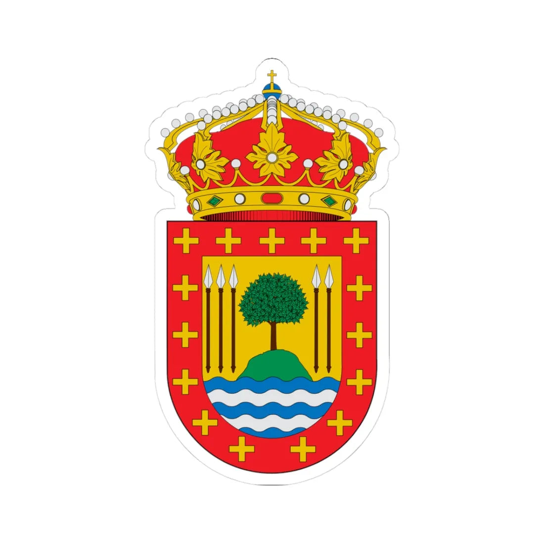 Escudo de A Baña (Spain) (Coat of Arms) STICKER Vinyl Kiss-Cut Decal 3 Inch White - The Sticker Space