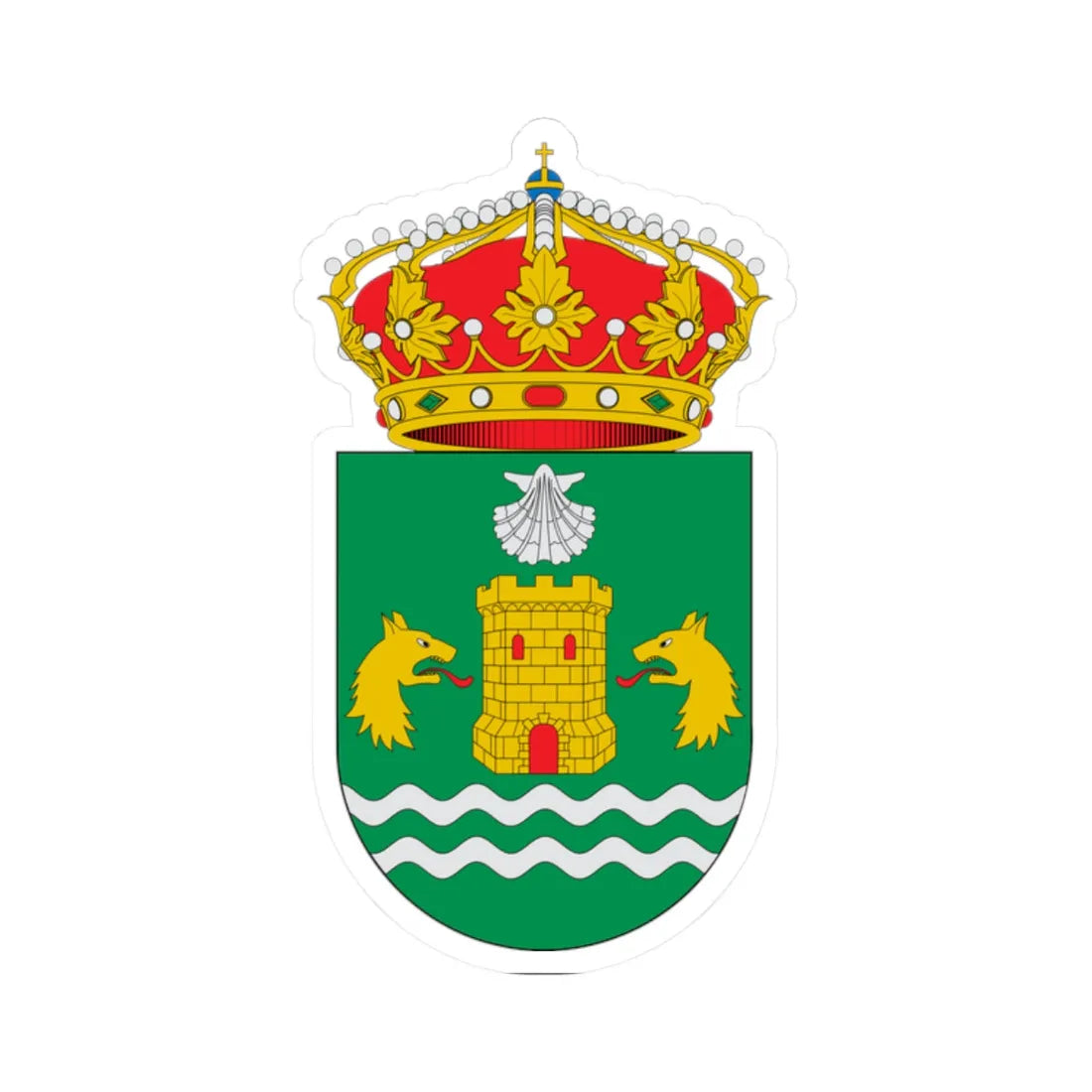 Escudo de A Fonsagrada (Spain) (Coat of Arms) STICKER Vinyl Kiss-Cut Decal 2 Inch White - The Sticker Space