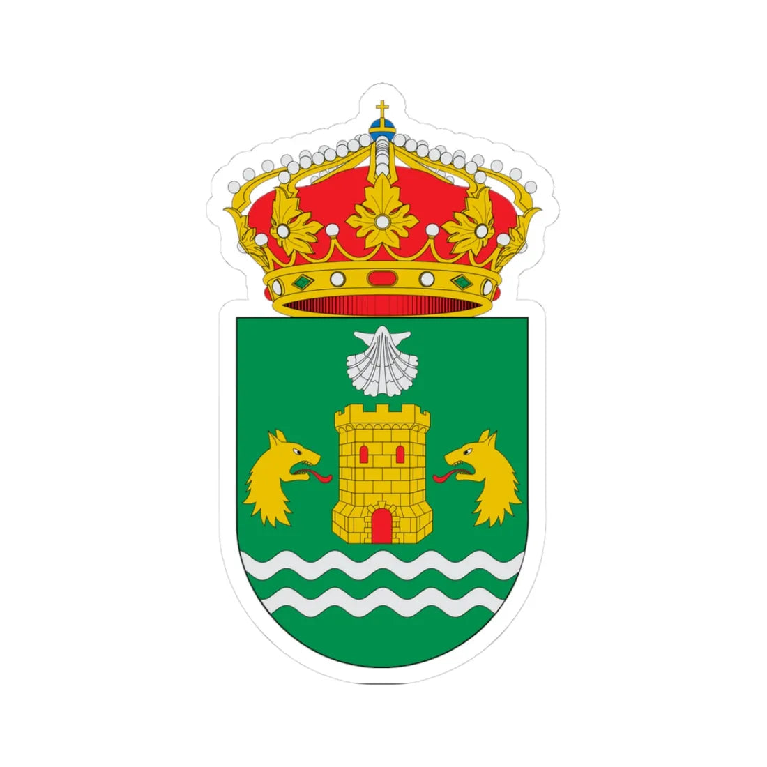 Escudo de A Fonsagrada (Spain) (Coat of Arms) STICKER Vinyl Kiss-Cut Decal 3 Inch White - The Sticker Space