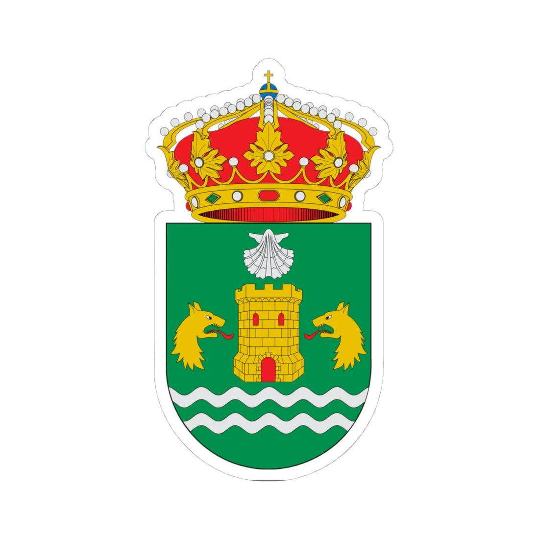 Escudo de A Fonsagrada (Spain) (Coat of Arms) STICKER Vinyl Kiss-Cut Decal 4 Inch White - The Sticker Space