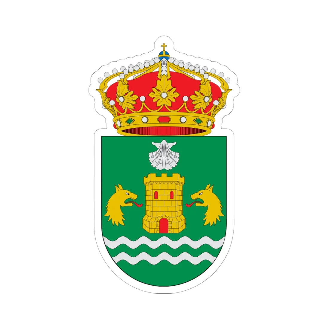 Escudo de A Fonsagrada (Spain) (Coat of Arms) STICKER Vinyl Kiss-Cut Decal 6 Inch White - The Sticker Space