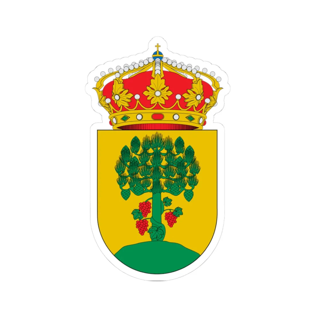 Escudo de A Pobra do Brollón (Spain) (Coat of Arms) STICKER Vinyl Kiss-Cut Decal 3 Inch White - The Sticker Space
