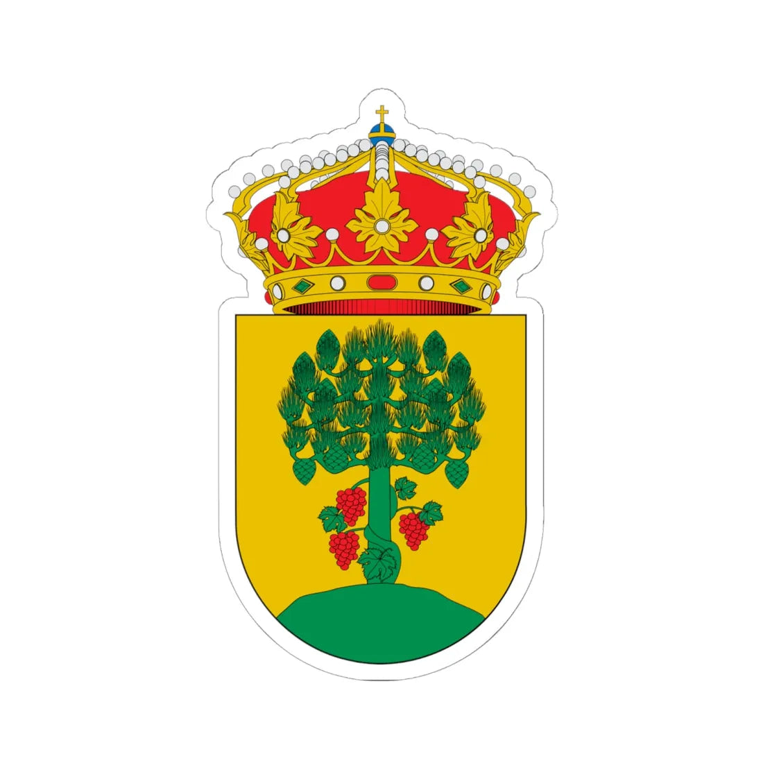 Escudo de A Pobra do Brollón (Spain) (Coat of Arms) STICKER Vinyl Kiss-Cut Decal 6 Inch White - The Sticker Space