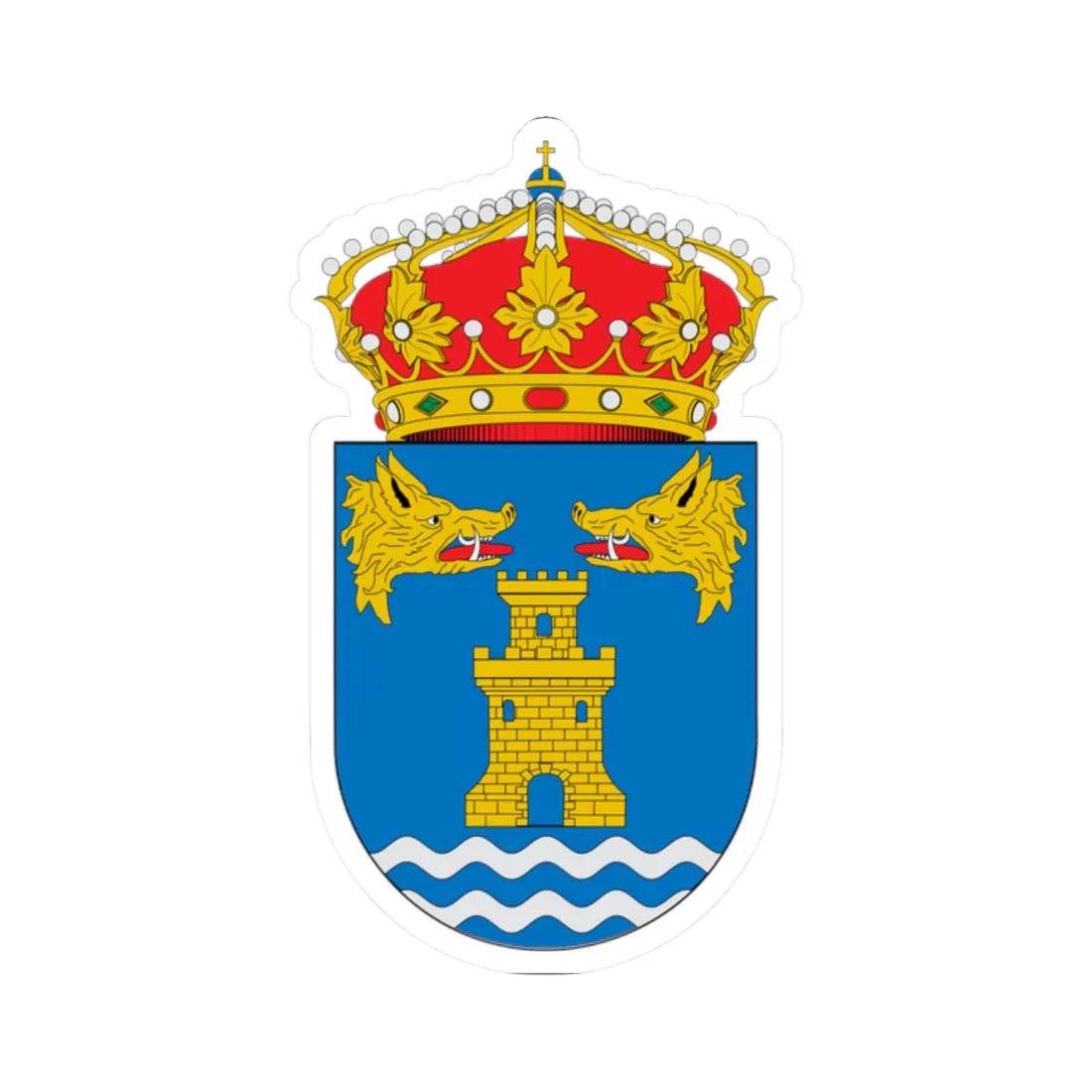 Escudo de A Porqueira (Spain) (Coat of Arms) STICKER Vinyl Kiss-Cut Decal 2 Inch White - The Sticker Space