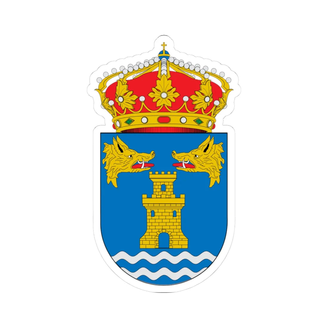 Escudo de A Porqueira (Spain) (Coat of Arms) STICKER Vinyl Kiss-Cut Decal 3 Inch White - The Sticker Space