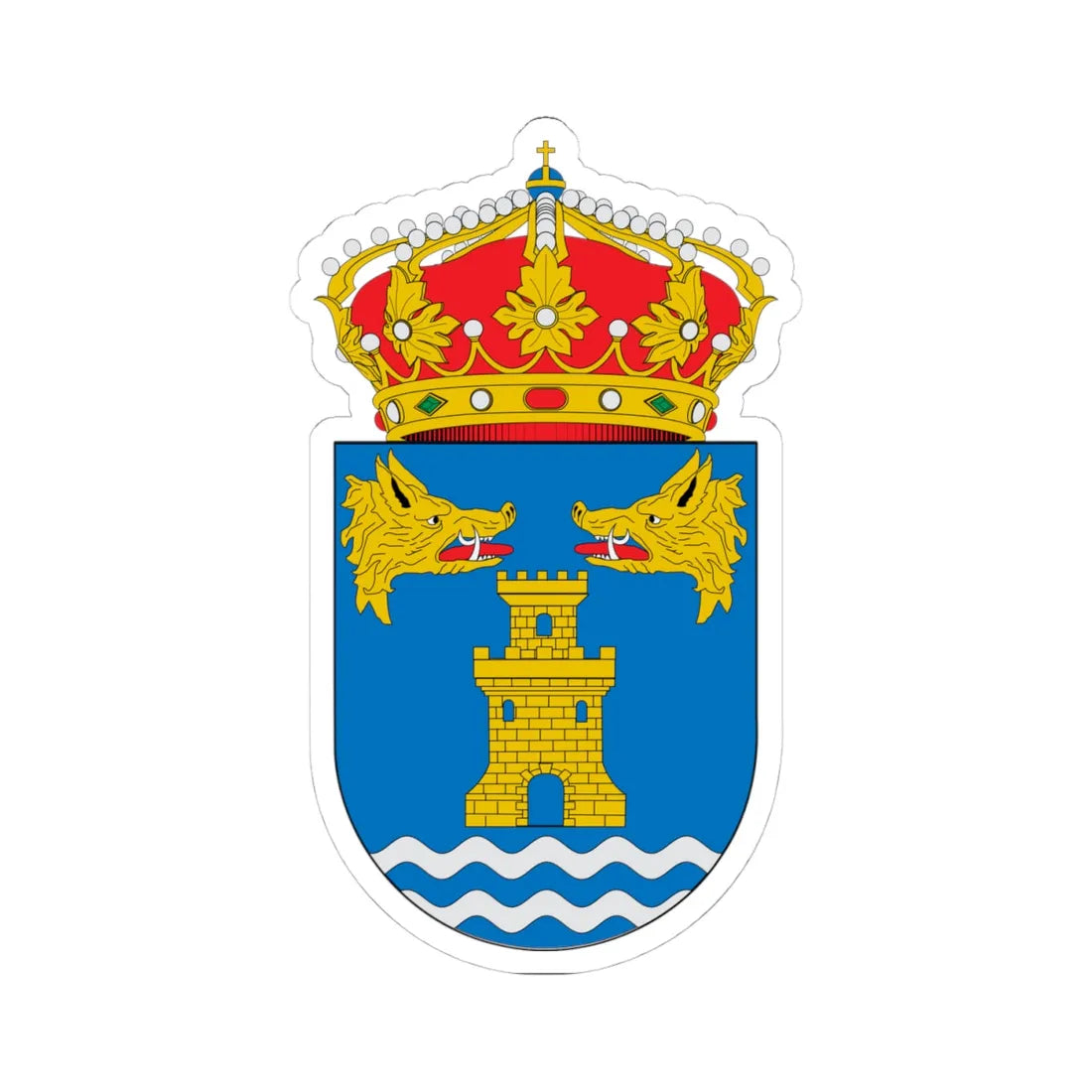 Escudo de A Porqueira (Spain) (Coat of Arms) STICKER Vinyl Kiss-Cut Decal 4 Inch White - The Sticker Space