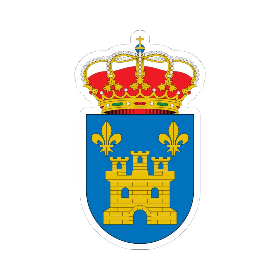 Escudo de Abadín Lugo (Spain) (Coat of Arms) STICKER Vinyl Kiss-Cut Decal 4 Inch White - The Sticker Space