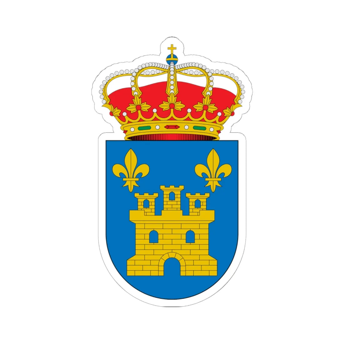 Escudo de Abadín Lugo (Spain) (Coat of Arms) STICKER Vinyl Kiss-Cut Decal 6 Inch White - The Sticker Space