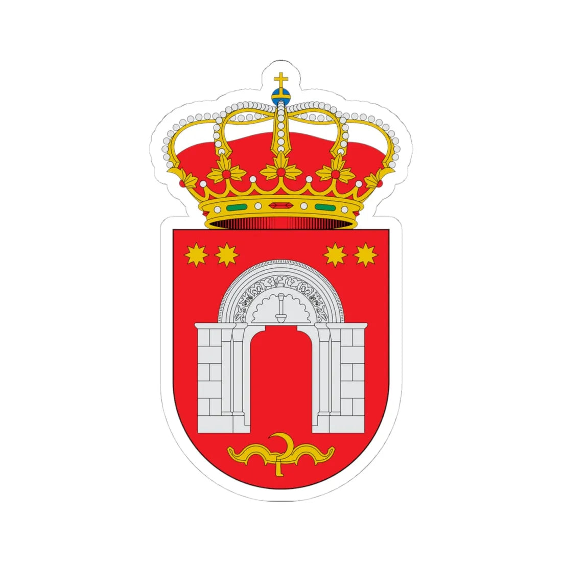 Escudo de Abajas Burgos (Spain) (Coat of Arms) STICKER Vinyl Kiss-Cut Decal 4 Inch White - The Sticker Space