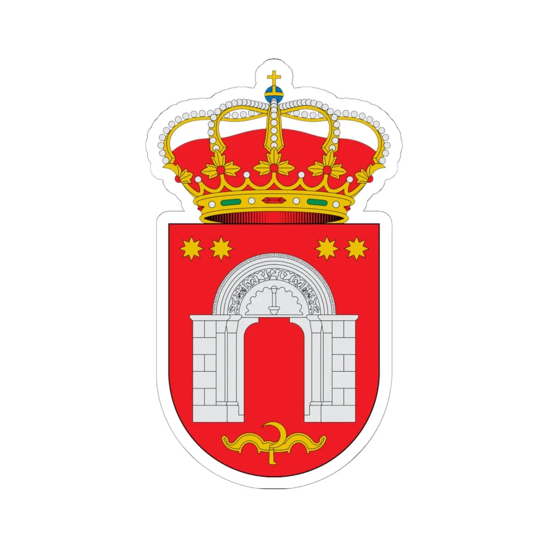Escudo de Abajas Burgos (Spain) (Coat of Arms) STICKER Vinyl Kiss-Cut Decal 6 Inch White - The Sticker Space