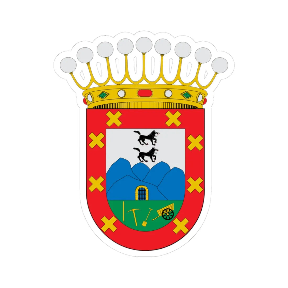 Escudo de Abanto Vizcaya (Spain) (Coat of Arms) STICKER Vinyl Kiss-Cut Decal 3 Inch White - The Sticker Space