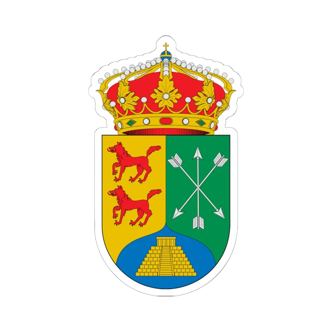 Escudo de Abarca de Campos (Spain) (Coat of Arms) STICKER Vinyl Kiss-Cut Decal 6 Inch White - The Sticker Space