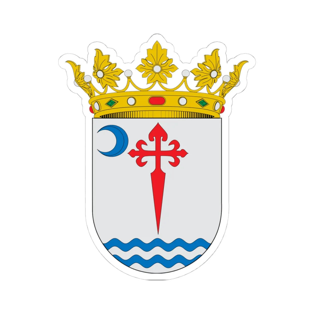 Escudo de Abarán (Spain) (Coat of Arms) STICKER Vinyl Kiss-Cut Decal 4 Inch White - The Sticker Space