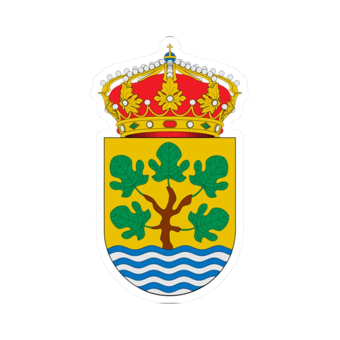 Escudo de Abegondo (Spain) (Coat of Arms) STICKER Vinyl Kiss-Cut Decal 2 Inch White - The Sticker Space