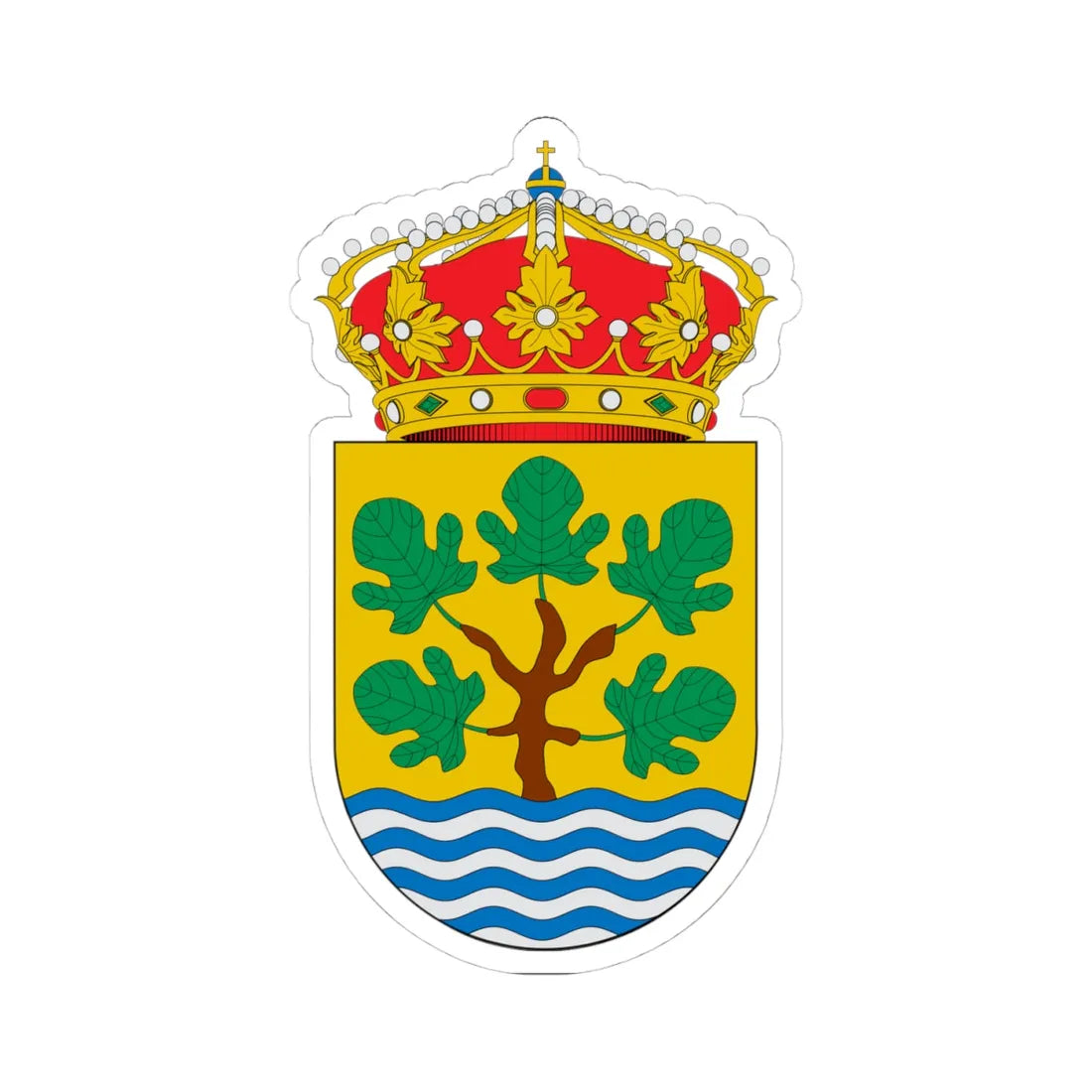 Escudo de Abegondo (Spain) (Coat of Arms) STICKER Vinyl Kiss-Cut Decal 4 Inch White - The Sticker Space