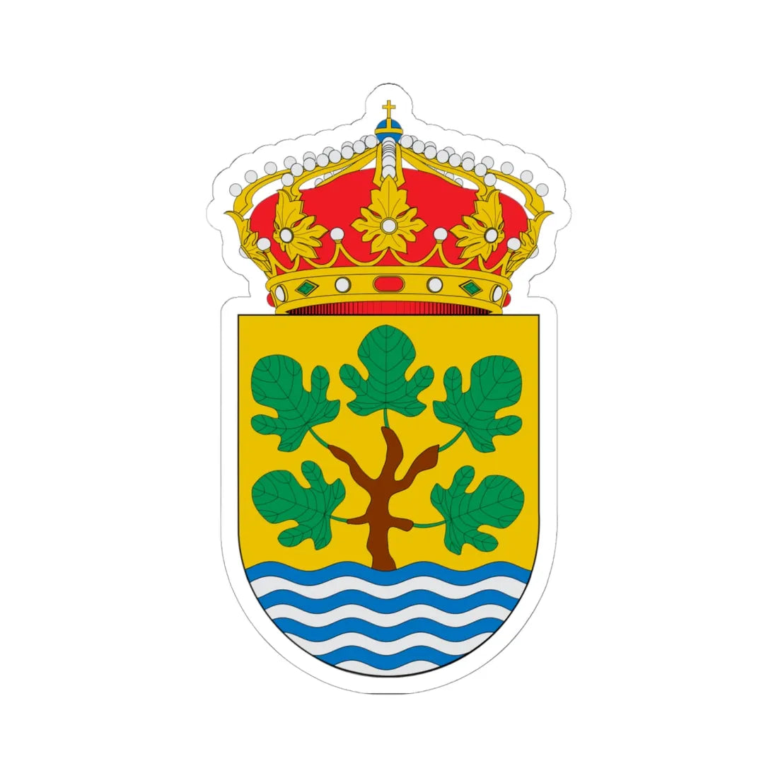 Escudo de Abegondo (Spain) (Coat of Arms) STICKER Vinyl Kiss-Cut Decal 6 Inch White - The Sticker Space