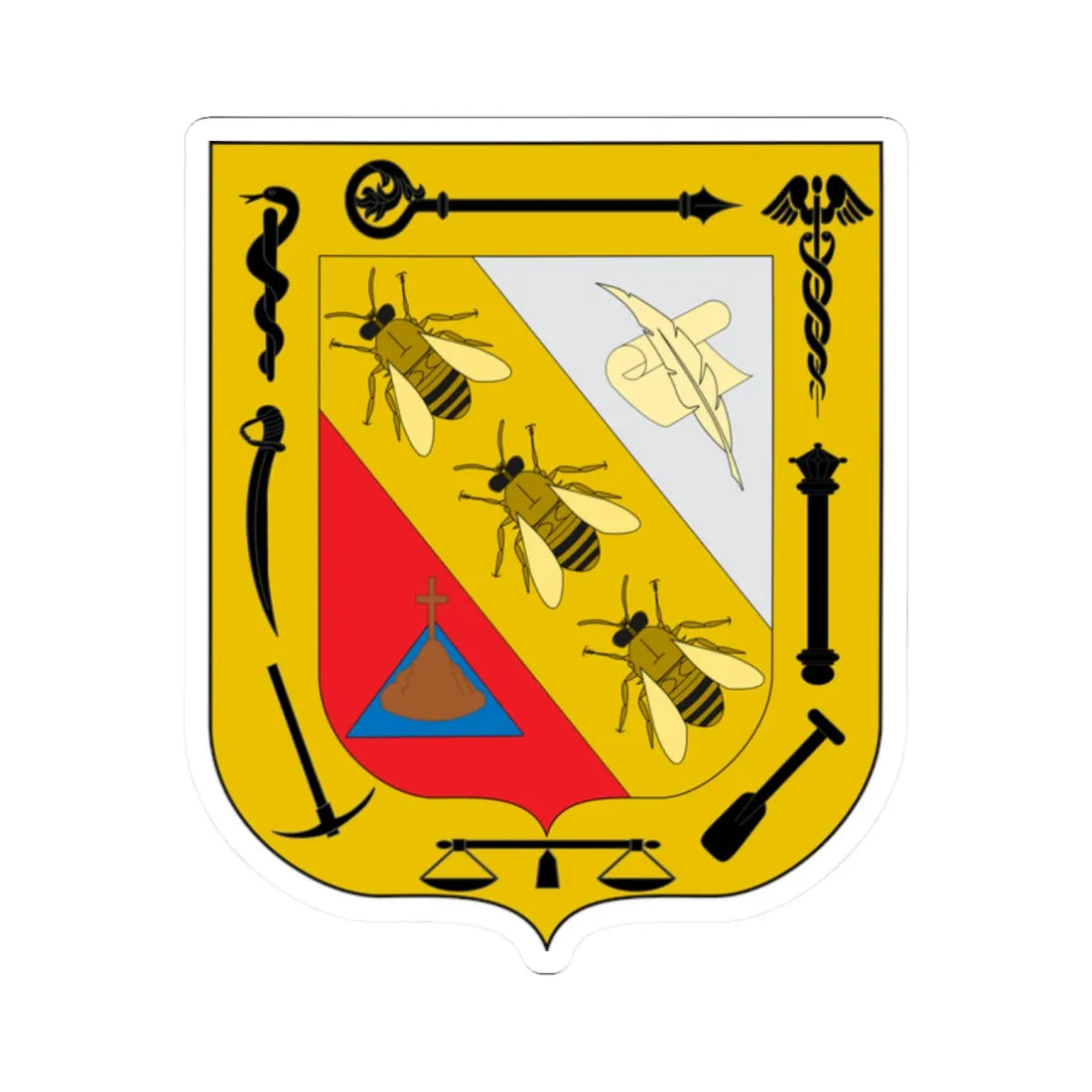 Escudo de Abejorral (Spain) (Coat of Arms) STICKER Vinyl Kiss-Cut Decal 2 Inch White - The Sticker Space