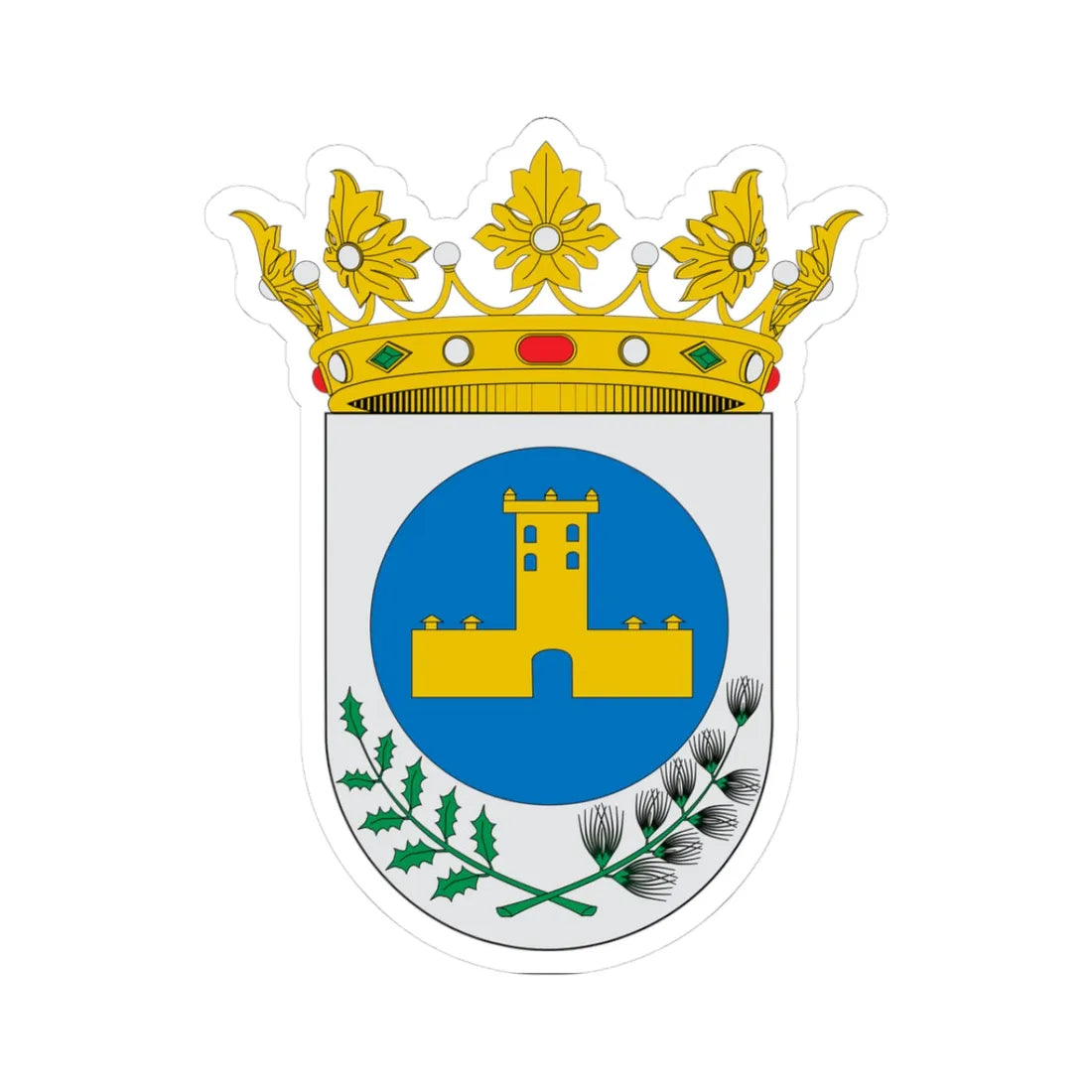 Escudo de Abejuela (Spain) (Coat of Arms) STICKER Vinyl Kiss-Cut Decal 3 Inch White - The Sticker Space