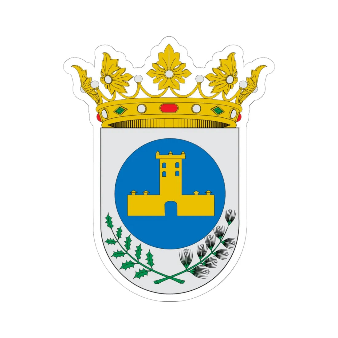 Escudo de Abejuela (Spain) (Coat of Arms) STICKER Vinyl Kiss-Cut Decal 6 Inch White - The Sticker Space