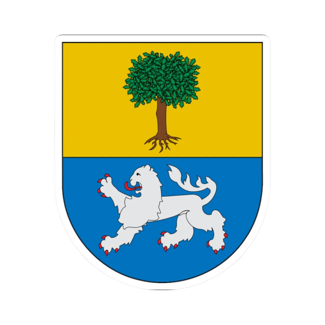 Escudo de Aberin (Spain) (Coat of Arms) STICKER Vinyl Kiss-Cut Decal 2 Inch White - The Sticker Space