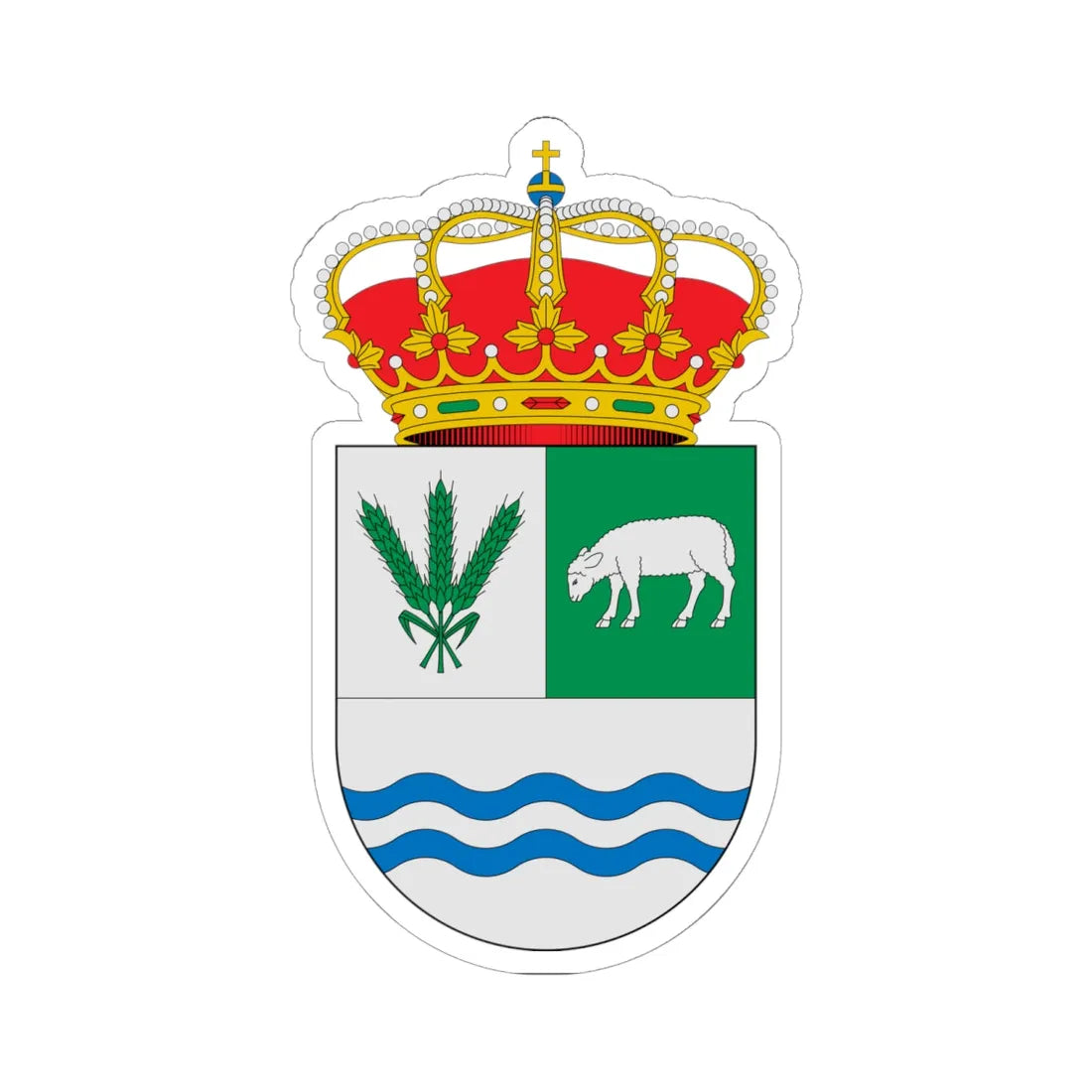 Escudo de Abertura Cáceres (Spain) (Coat of Arms) STICKER Vinyl Kiss-Cut Decal 6 Inch White - The Sticker Space