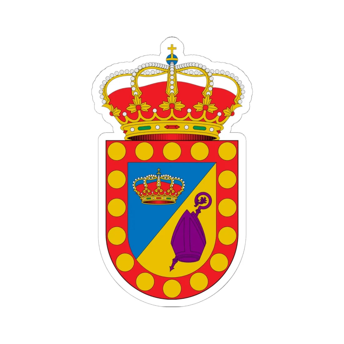 Escudo de Abia de la Obispalía Cuenca (Spain) (Coat of Arms) STICKER Vinyl Kiss-Cut Decal 6 Inch White - The Sticker Space