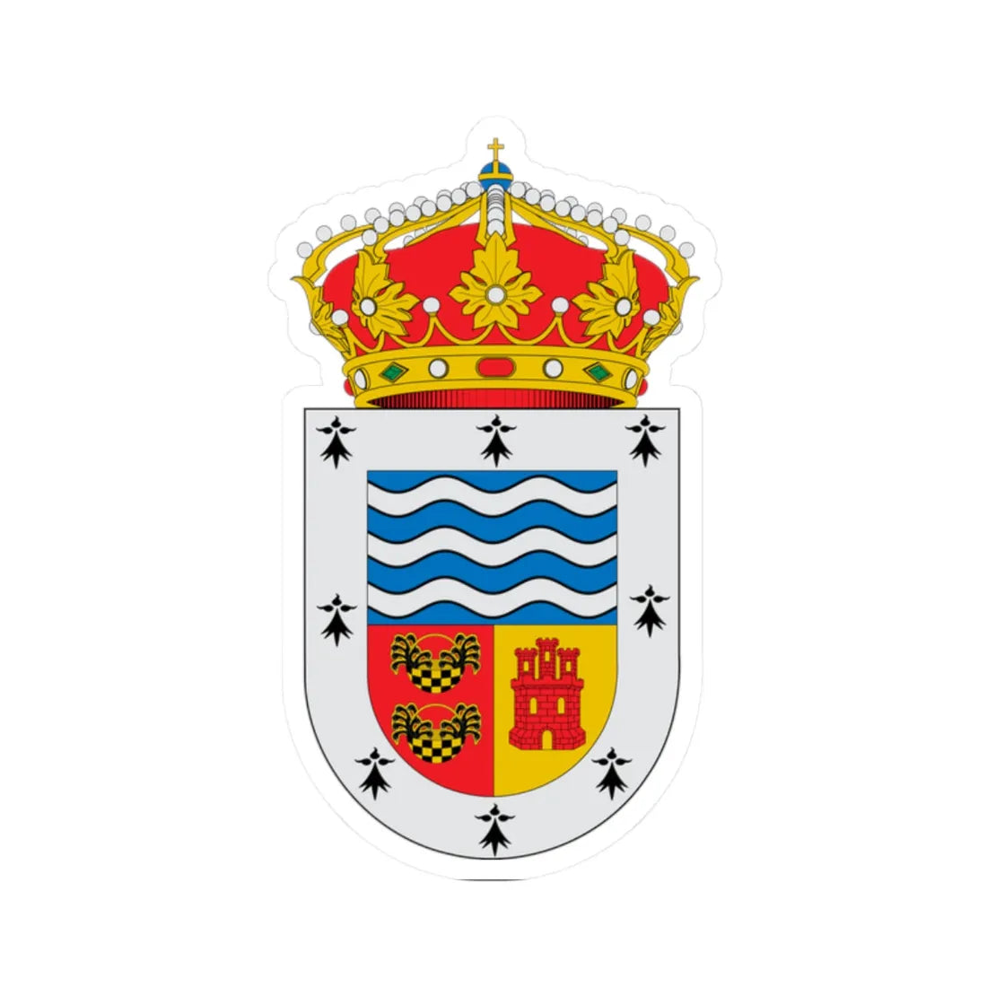 Escudo de Abia de las Torres (Spain) (Coat of Arms) STICKER Vinyl Kiss-Cut Decal 2 Inch White - The Sticker Space