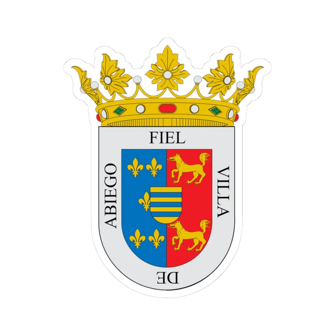 Escudo de Abiego (Spain) (Coat of Arms) STICKER Vinyl Kiss-Cut Decal 3 Inch White - The Sticker Space