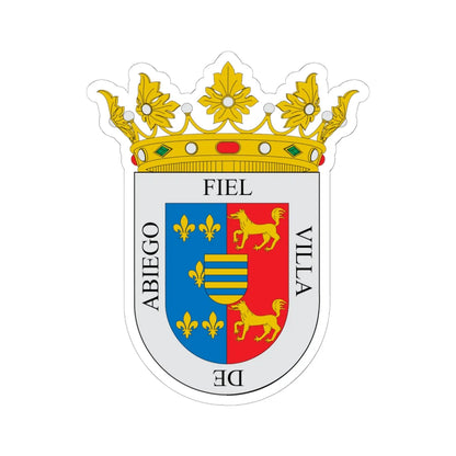 Escudo de Abiego (Spain) (Coat of Arms) STICKER Vinyl Kiss-Cut Decal 6 Inch White - The Sticker Space