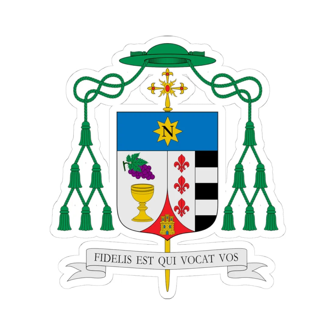 Escudo de Abilio Martínez Varea (Spain) (Coat of Arms) STICKER Vinyl Kiss-Cut Decal 4 Inch White - The Sticker Space