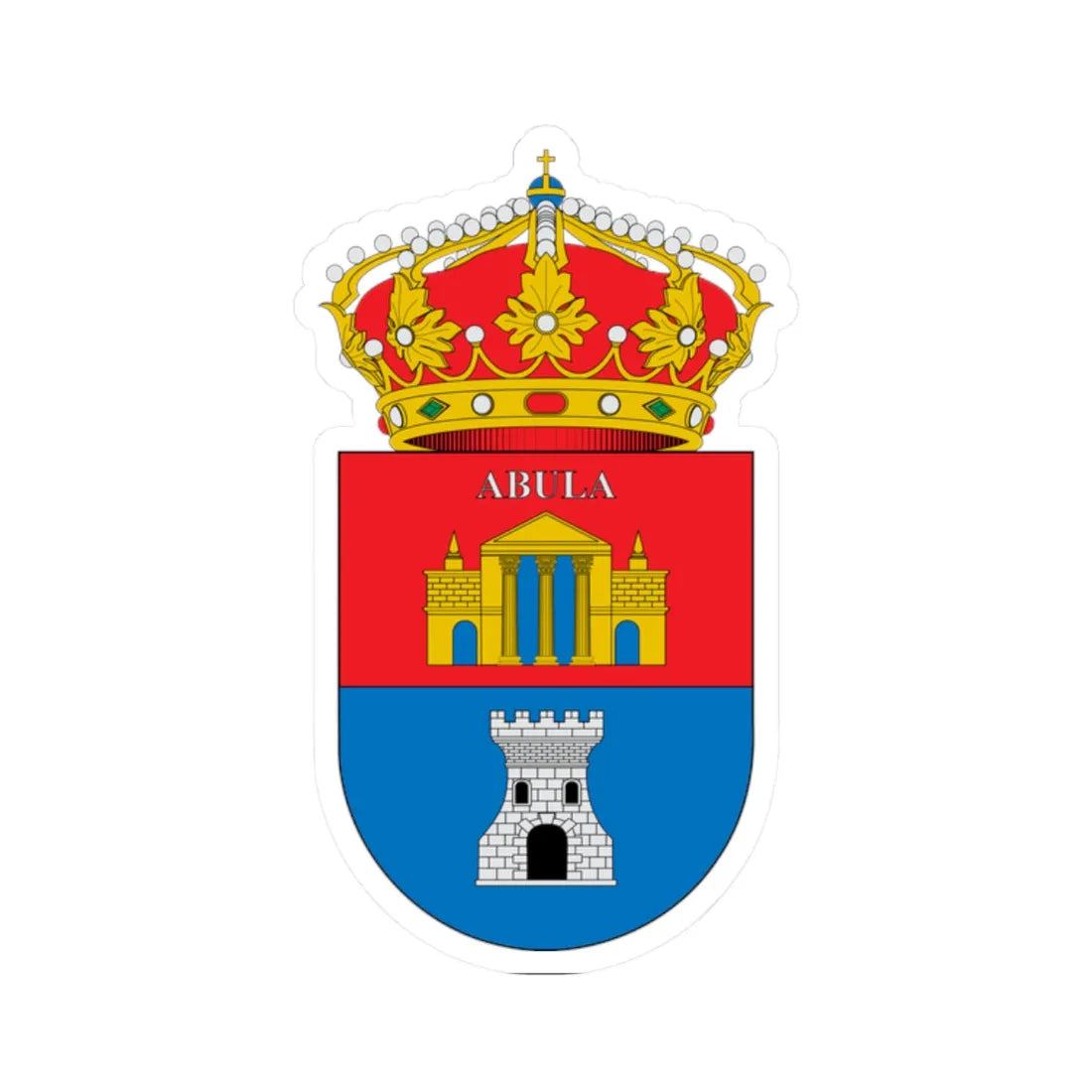 Escudo de Abla (Spain) (Coat of Arms) STICKER Vinyl Kiss-Cut Decal 2 Inch White - The Sticker Space