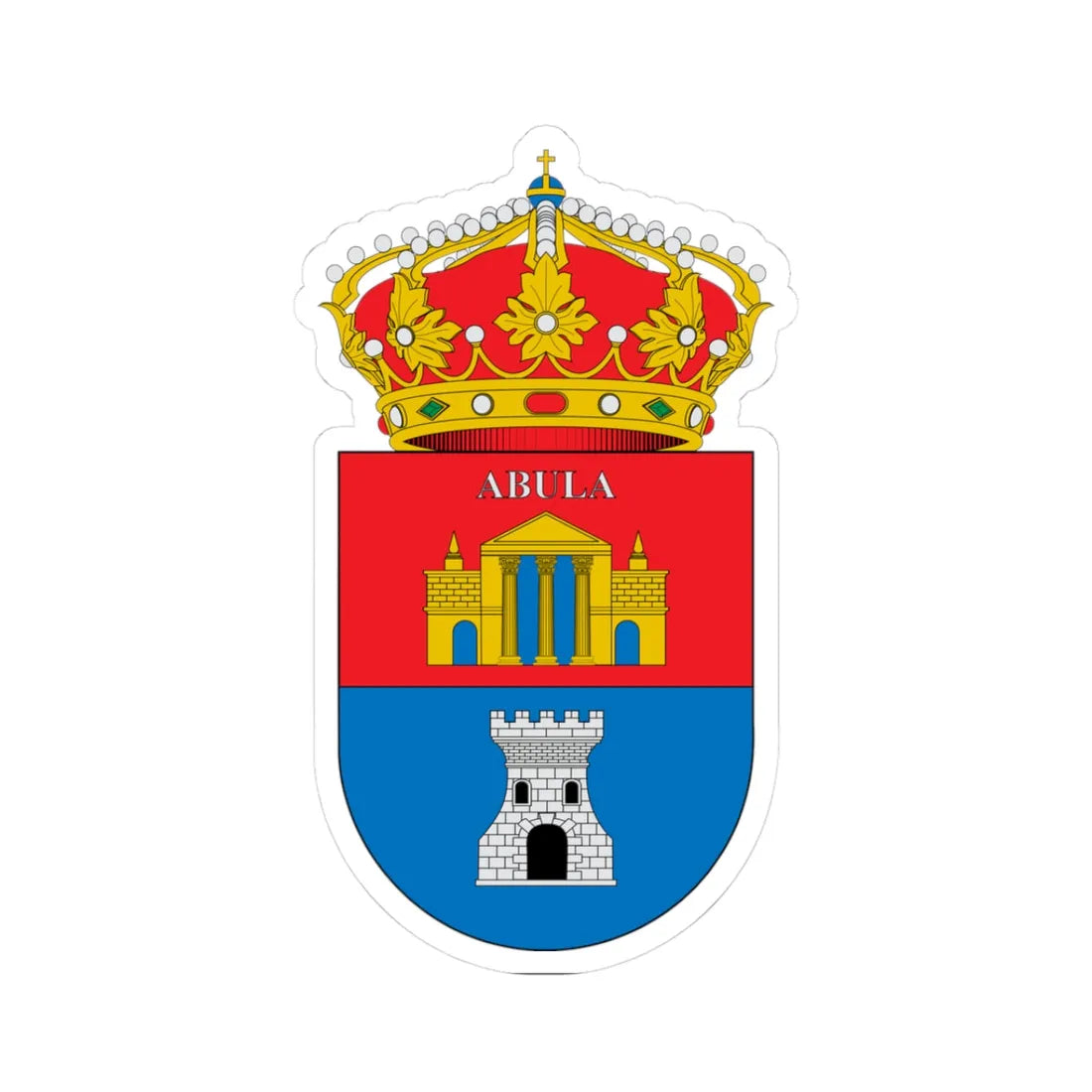 Escudo de Abla (Spain) (Coat of Arms) STICKER Vinyl Kiss-Cut Decal 3 Inch White - The Sticker Space