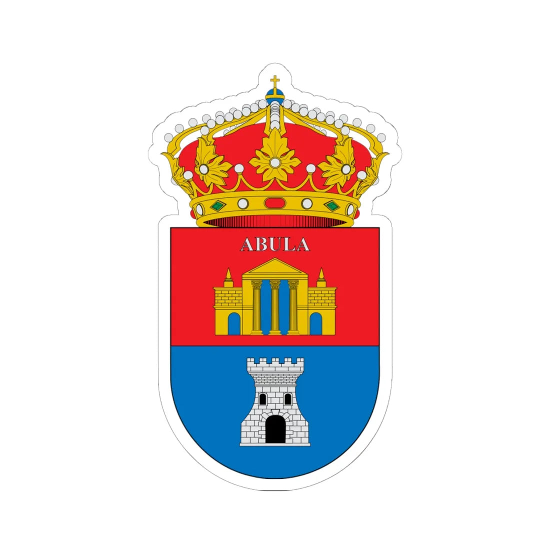 Escudo de Abla (Spain) (Coat of Arms) STICKER Vinyl Kiss-Cut Decal 6 Inch White - The Sticker Space