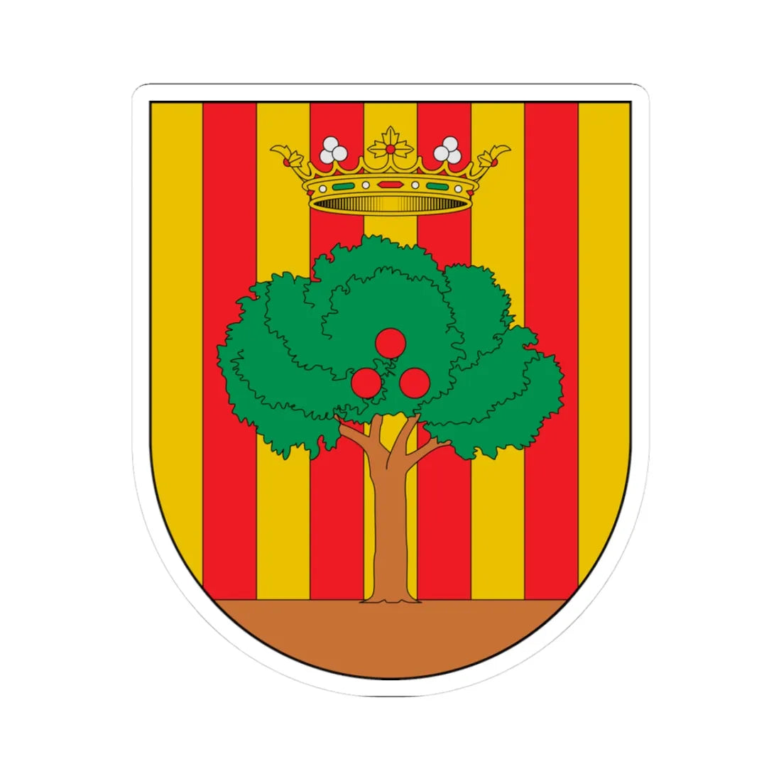 Escudo de Abrera Barcelona (Spain) (Coat of Arms) STICKER Vinyl Kiss-Cut Decal 3 Inch White - The Sticker Space