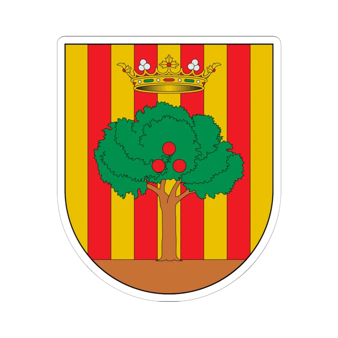 Escudo de Abrera Barcelona (Spain) (Coat of Arms) STICKER Vinyl Kiss-Cut Decal 6 Inch White - The Sticker Space