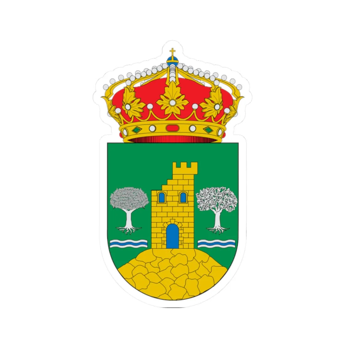 Escudo de Abrucena (Spain) (Coat of Arms) STICKER Vinyl Kiss-Cut Decal 2 Inch White - The Sticker Space