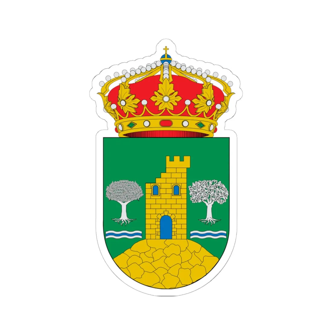 Escudo de Abrucena (Spain) (Coat of Arms) STICKER Vinyl Kiss-Cut Decal 6 Inch White - The Sticker Space