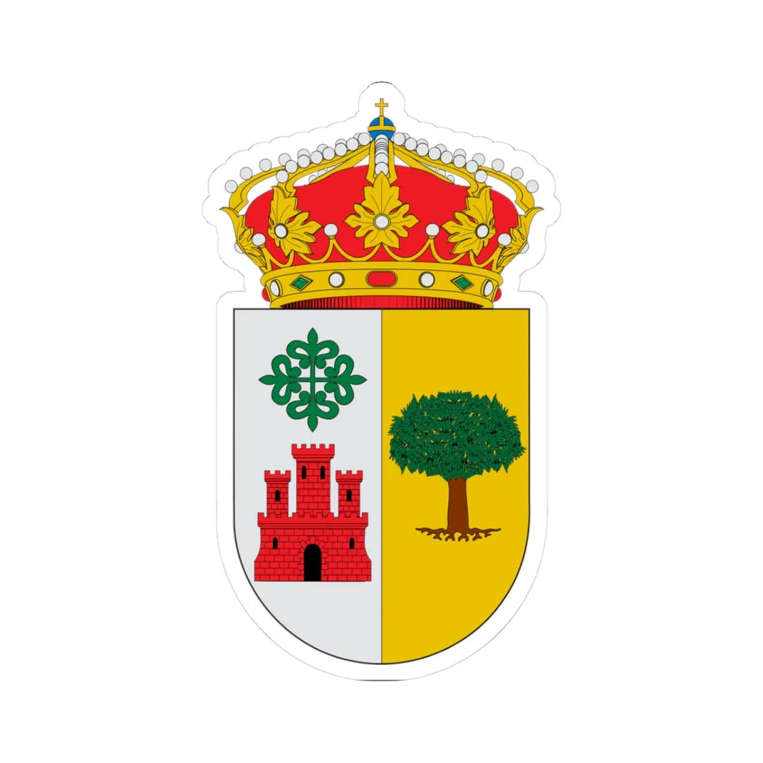 Escudo de Acehúche (Spain) (Coat of Arms) STICKER Vinyl Kiss-Cut Decal 3 Inch White - The Sticker Space